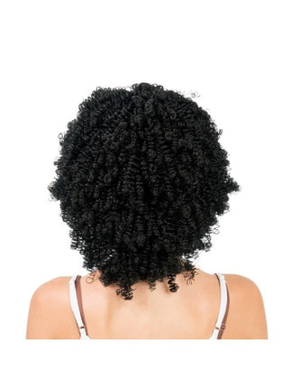 Peluca negra rizada de 35 cm