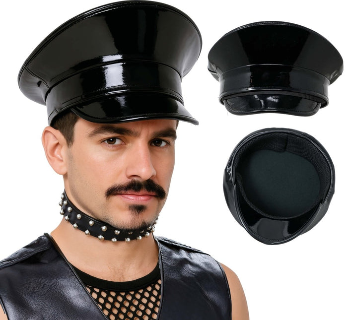 Black pvc cap hq van Fiestas Guirca koop je bij Partywinkel