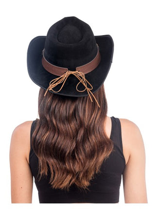 Sombrero de vaquero negro con cabeza de toro, talla única