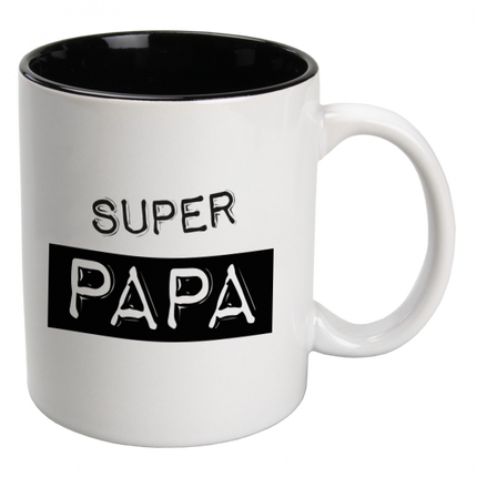 Taza Querido Papá Cerámica Blanca Querida Mamá 12cm