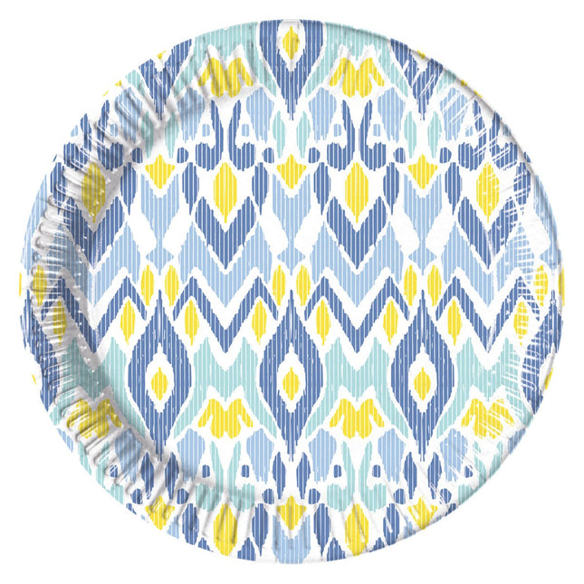 Blauw Gele Borden 23cm 8st van Procos koop je bij Partywinkel