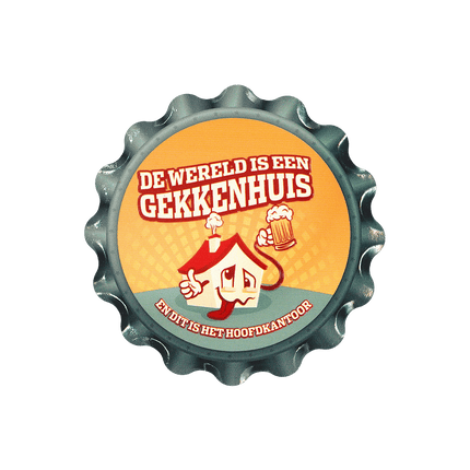 Blauw Gele Onderzetters Gekkenhuis 11cm van Paper Dreams koop je bij Partywinkel