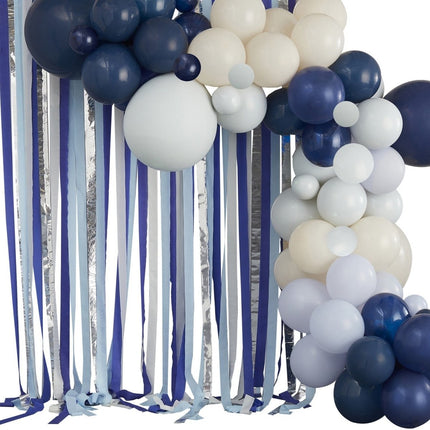 Blauwe Ballonnenboog Met Slingers 3m van Ginger Ray koop je bij Partywinkel