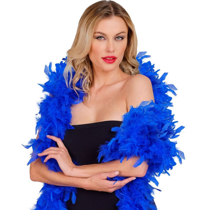 Blauwe Boa Veren 1,8m van Widmann koop je bij Partywinkel