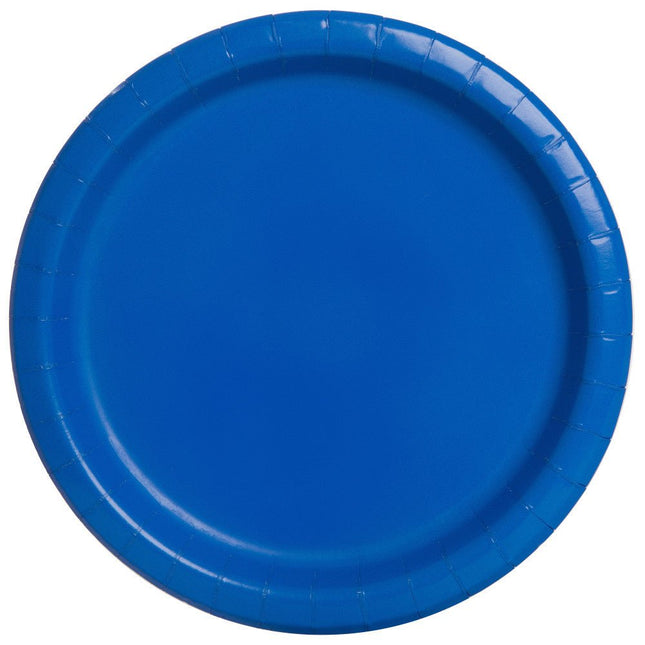 Blauwe Borden Rond 17,5cm 8st van Unique koop je bij Partywinkel