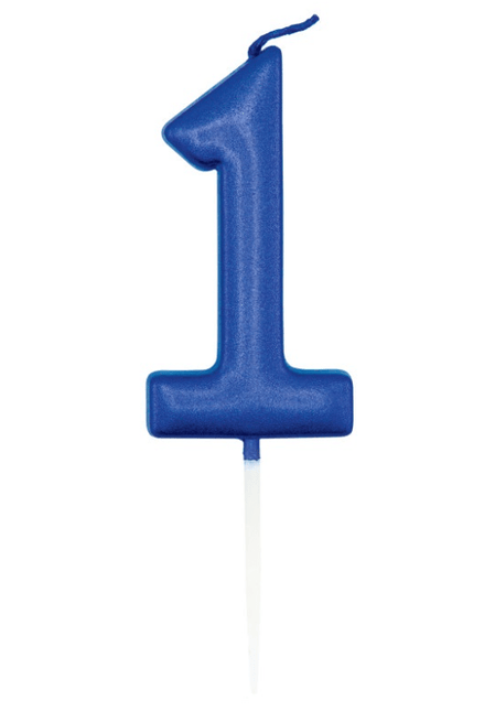 Blauwe Cijferkaars 1 van Unique koop je bij Partywinkel
