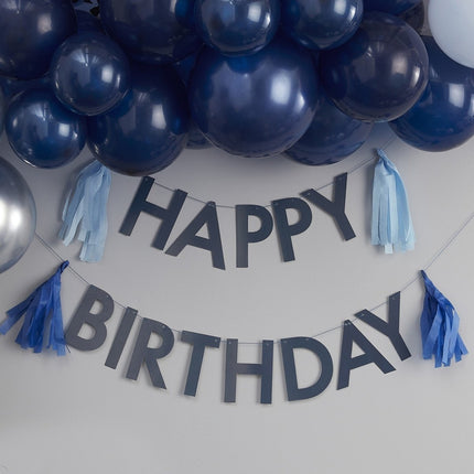 Blauwe Happy Birthday Slinger Tassels 1,5m van Ginger Ray koop je bij Partywinkel