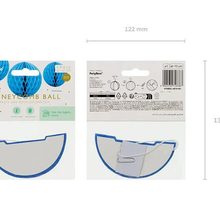 Blauwe Honeycomb 10cm van Partydeco koop je bij Partywinkel
