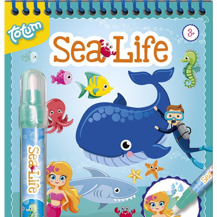 Blauwe Kleurboek Zeedieren Met Water - Partywinkel - 8714274025790