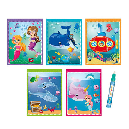 Blauwe Kleurboek Zeedieren Met Water - Partywinkel - 8714274025790