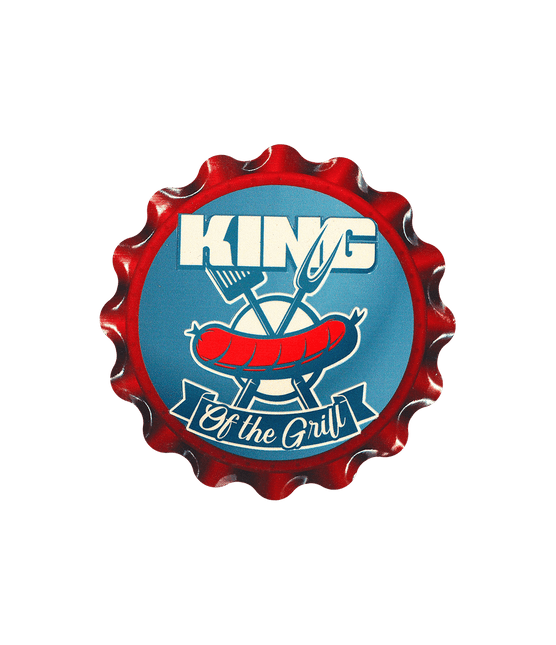 Blauwe Onderzetters King Of The Grill 11cm van Paper Dreams koop je bij Partywinkel