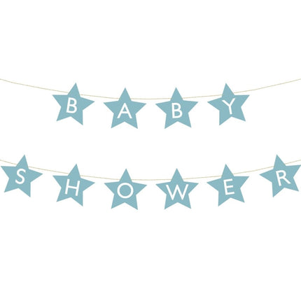 Blauwe Slinger Baby Shower Sterren 3m van Partydeco koop je bij Partywinkel