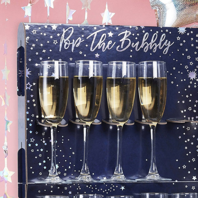 Blauwe Tafeldecoratie Prosecco Standaard 60cm van Ginger Ray koop je bij Partywinkel