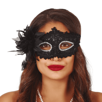 Bloem Masker Zwart van Fiestas Guirca koop je bij Partywinkel