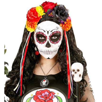 Bloemen Haarband Day Of The Dead van Widmann koop je bij Partywinkel
