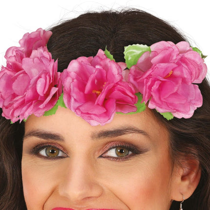 Bloemen Krans Roze 20cm - Partywinkel - 8434077179222