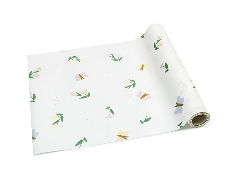 Bloemen Tafelloper Wit 5m van Partydeco koop je bij Partywinkel