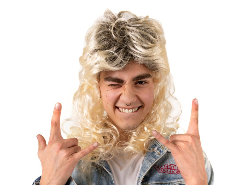 Blonde Pruik Jaren 80 van Partydeco koop je bij Partywinkel