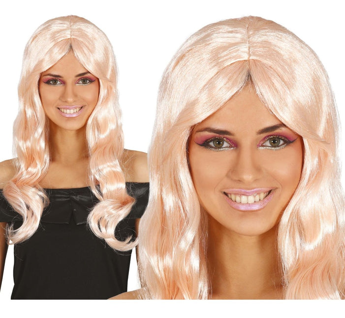 Blonde Pruik Lang Haar Golvend van Fiestas Guirca koop je bij Partywinkel