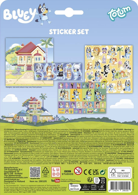Bluey Stickers 3st - Partywinkel - 8714274290105
