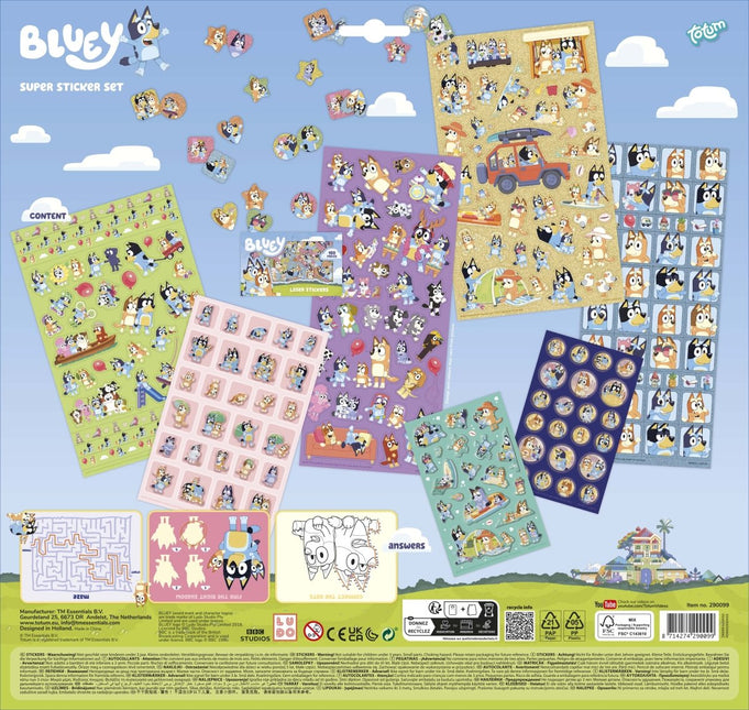 Bluey Stickers 7st - Partywinkel - 8714274290099