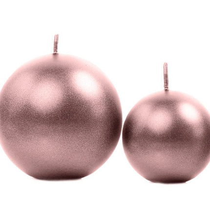 Bolkaarsen Rose Goud Metallic 6cm 10st van Partydeco koop je bij Partywinkel