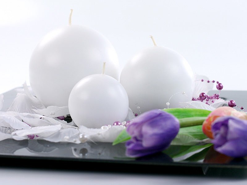 Bolkaarsen Wit 8cm 6st van Partydeco koop je bij Partywinkel