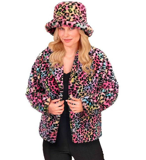 Bontjas Dames Pluche Luipaard Multi van Widmann koop je bij Partywinkel