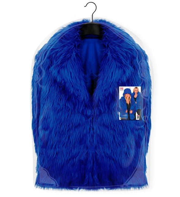 Bontjas Pluche Blauw Dames van Widmann koop je bij Partywinkel