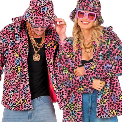 Bontjas Pluche Multi Luipaard van Widmann koop je bij Partywinkel
