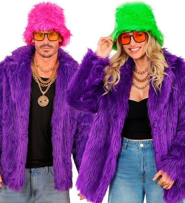 Bontjas Pluche Paars van Widmann koop je bij Partywinkel