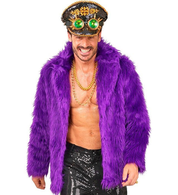 Bontjas Pluche Paars van Widmann koop je bij Partywinkel