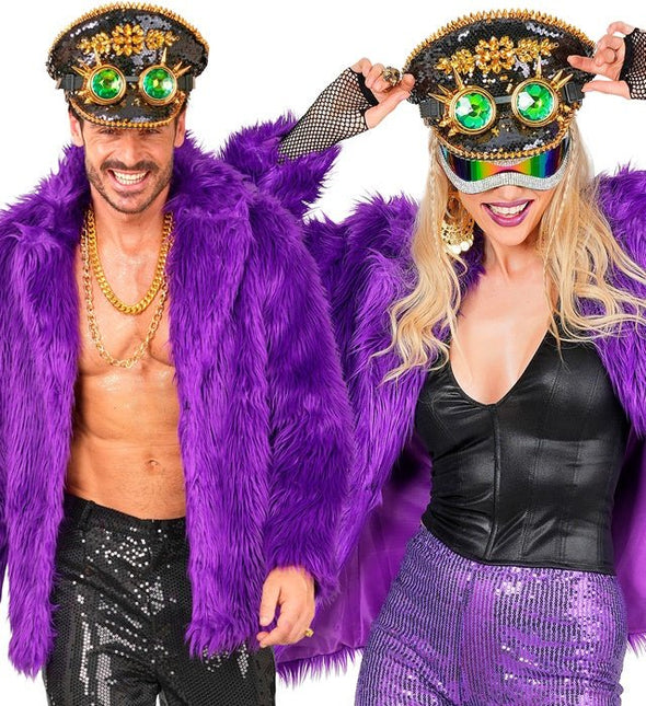 Bontjas Pluche Paars van Widmann koop je bij Partywinkel