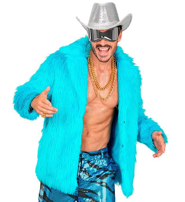 Bontjas Pluche Turquoise van Widmann koop je bij Partywinkel