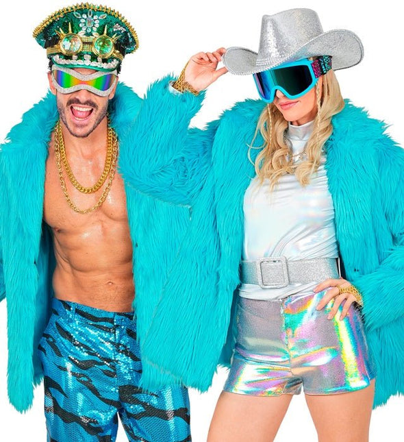 Bontjas Pluche Turquoise van Widmann koop je bij Partywinkel