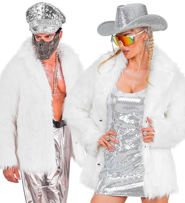 Bontjas Pluche Wit van Widmann koop je bij Partywinkel