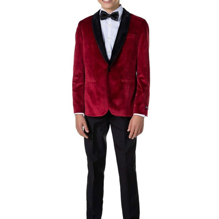 Bordeaux Rode Velvet Blazer Jongen Tiener OppoSuits van OppoSuits koop je bij Partywinkel