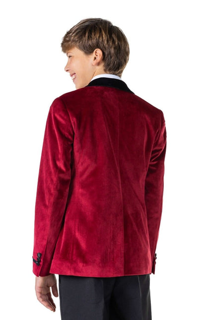 Bordeaux Rode Velvet Blazer Jongen Tiener OppoSuits van OppoSuits koop je bij Partywinkel