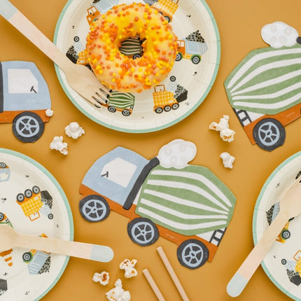 Borden Bouwvoertuigen 18cm 6st van Partydeco koop je bij Partywinkel