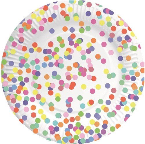 Borden Confetti 23cm 8st van Haza Witbaard koop je bij Partywinkel