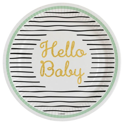 Borden Hello Baby 23cm 8st van Riethmueller koop je bij Partywinkel