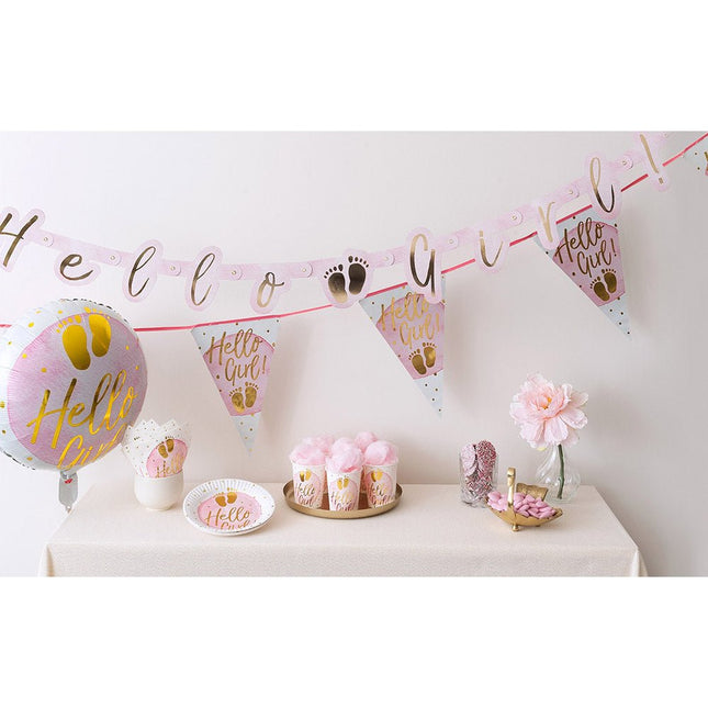 Borden Hello Girl Papier 23cm 10st van Boland koop je bij Partywinkel