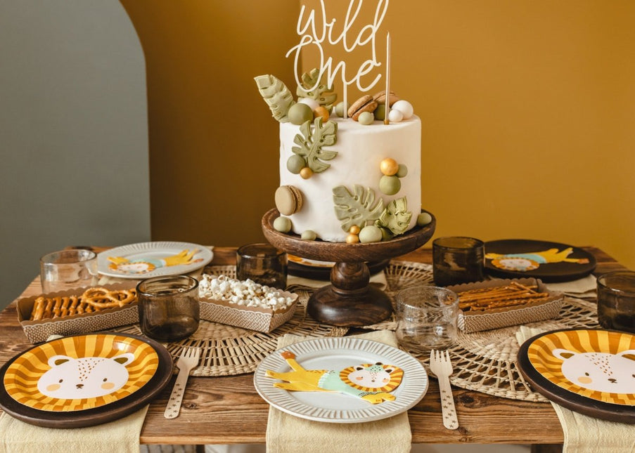 Borden Leeuw 18cm 6st van Partydeco koop je bij Partywinkel