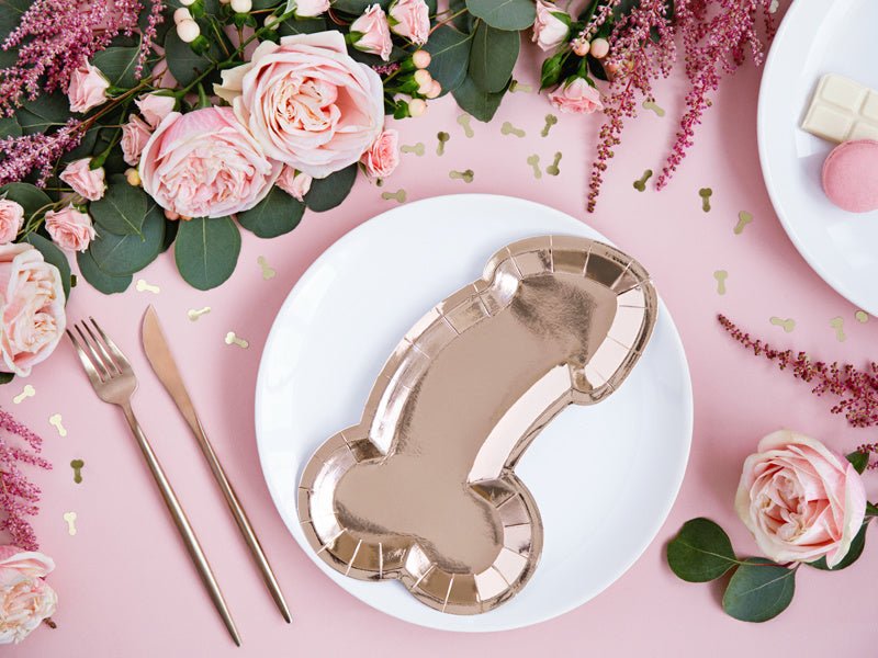 Borden Piemel Rose Goud 26,5cm 6st van Partydeco koop je bij Partywinkel