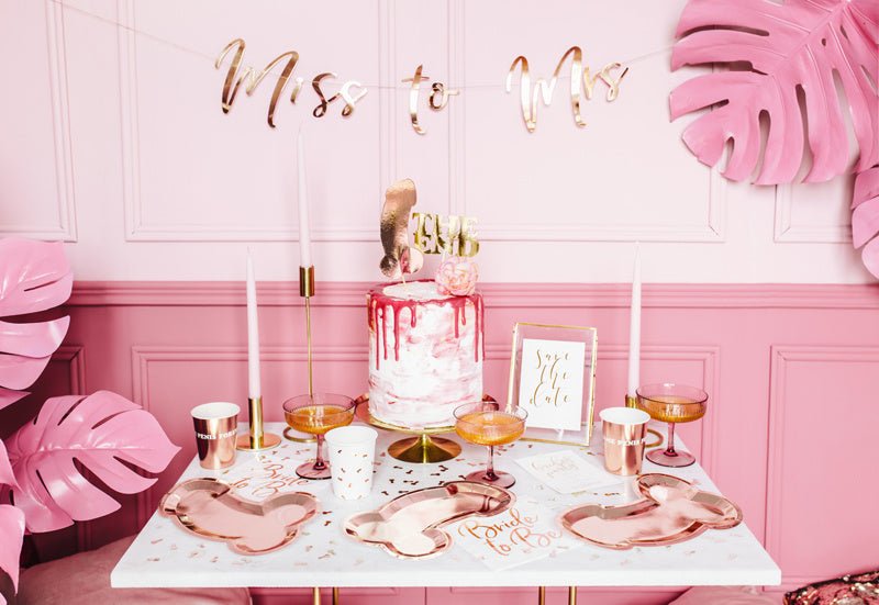 Borden Piemel Rose Goud 26,5cm 6st van Partydeco koop je bij Partywinkel