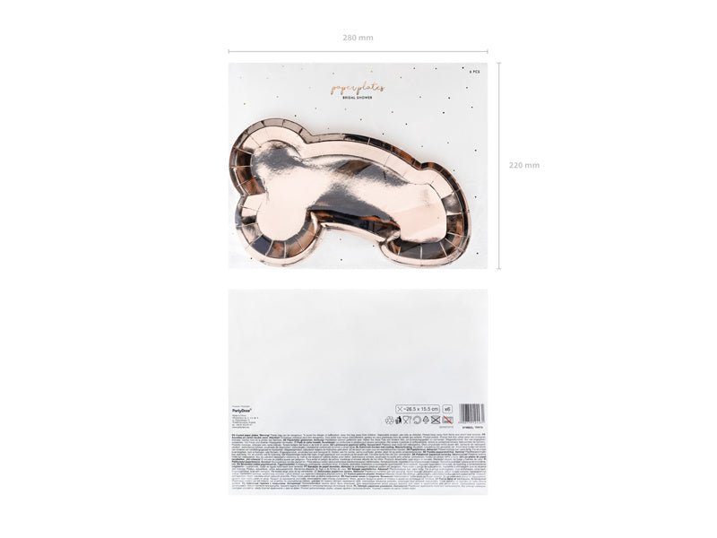 Borden Piemel Rose Goud 26,5cm 6st van Partydeco koop je bij Partywinkel