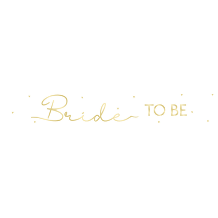 Bride To Be Banner Goud 2,74m van Unique koop je bij Partywinkel