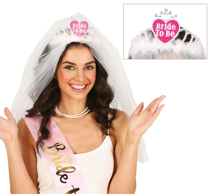 Bride To Be Sluier van Fiestas Guirca koop je bij Partywinkel