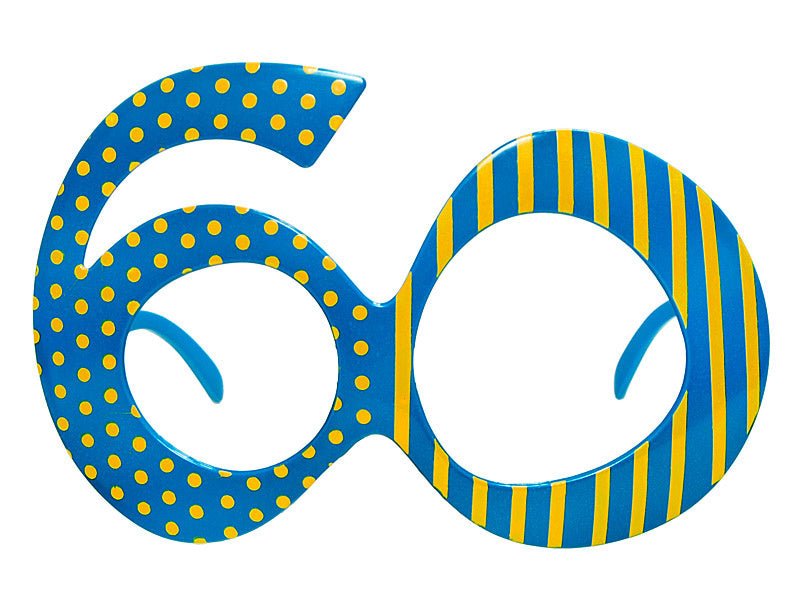 Bril 60 Jaar Blauw van Partydeco koop je bij Partywinkel