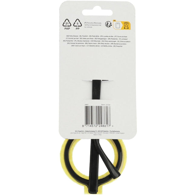 Bril Colorblock Blauw/Geel van Folat koop je bij Partywinkel